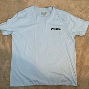 Costa Men's Light Blue Short Sleeve Logo Tee